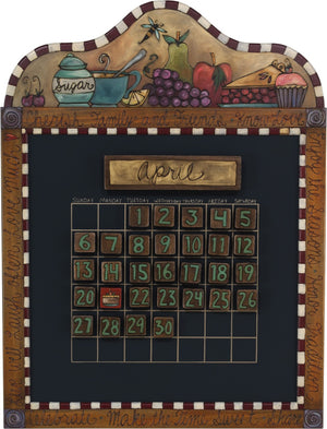 Small Perpetual Calendar –  Lovely perpetual calendar with kitchen and food motif