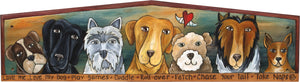 Door Topper –  Dog themed door topper with many dog types and inspirational words