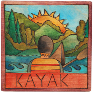 7"x7" Plaque –  Go out for adventure and "kayak"