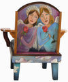 Friedrich's Chair –  "I know I'm no angel" heavenly blue angel themed chair back view