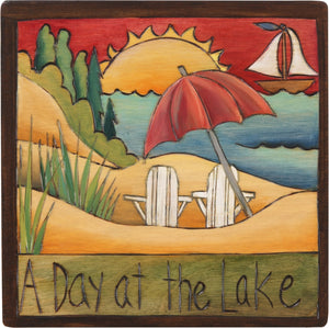 7"x7" Plaque –  Sit back and relax on your "day at the lake"