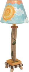 Log Candlestick Lamp –  Pretty day and night themed shade, perfect for a bedside table