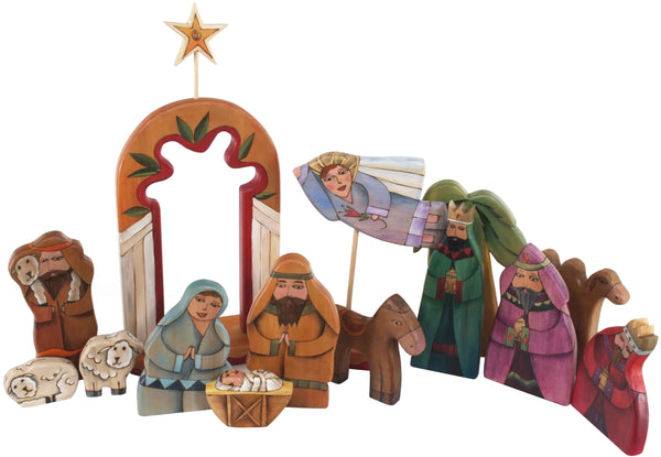 Large Nativity –  Large Nativity with orange accents