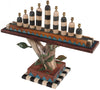 Log Menorah –  Handsome birch menorah with vine elements