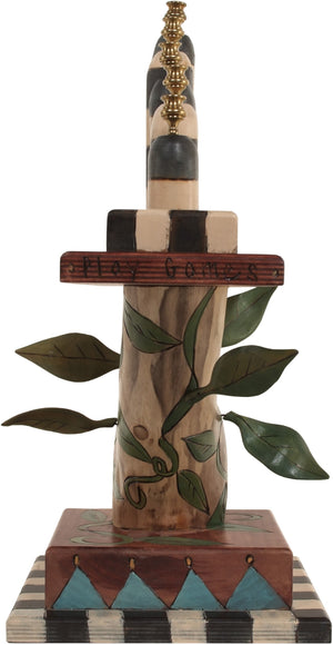 Log Menorah –  Handsome birch menorah with vine elements