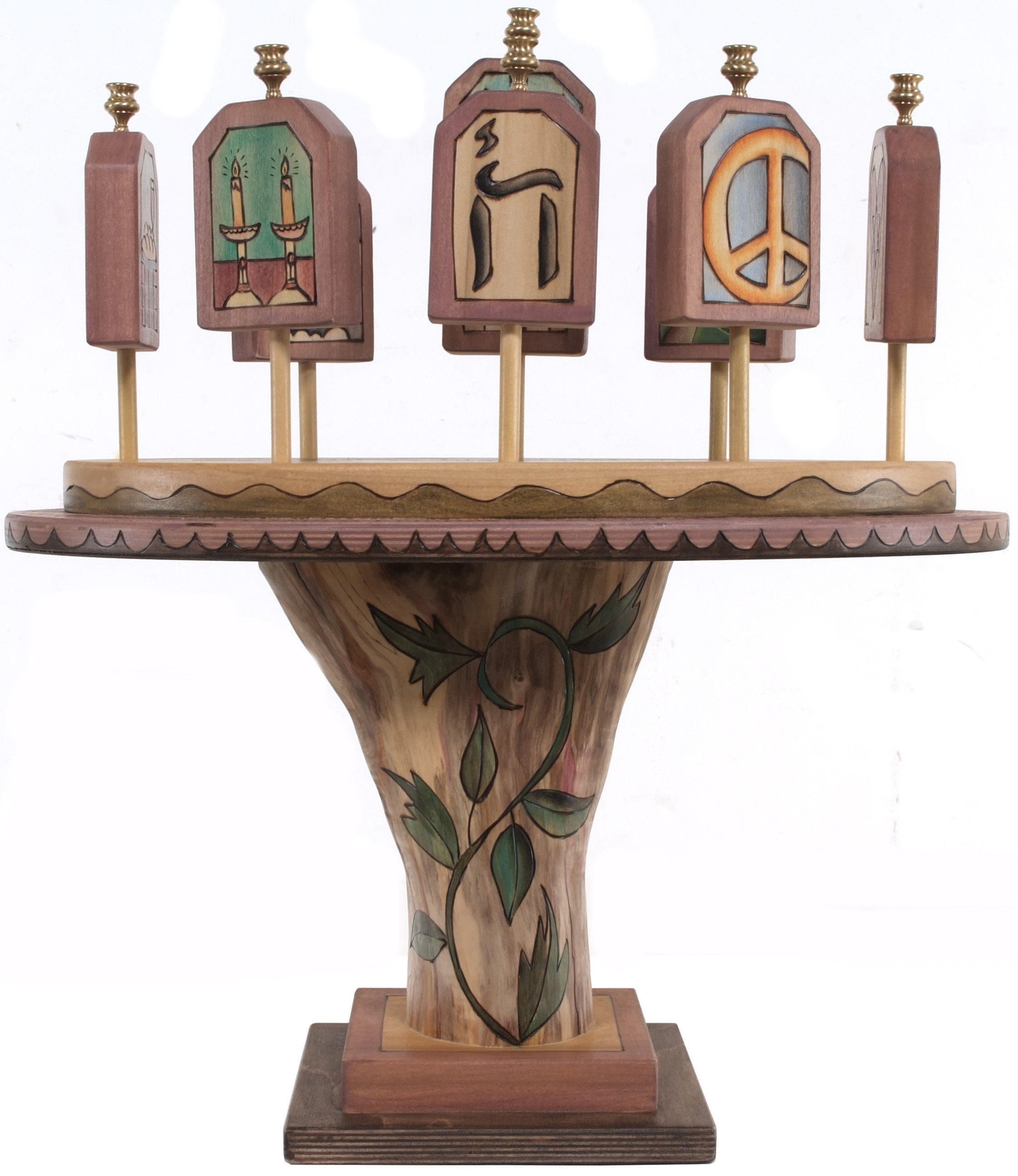 Tablet Menorah –  Lovely 3D folk art menorah