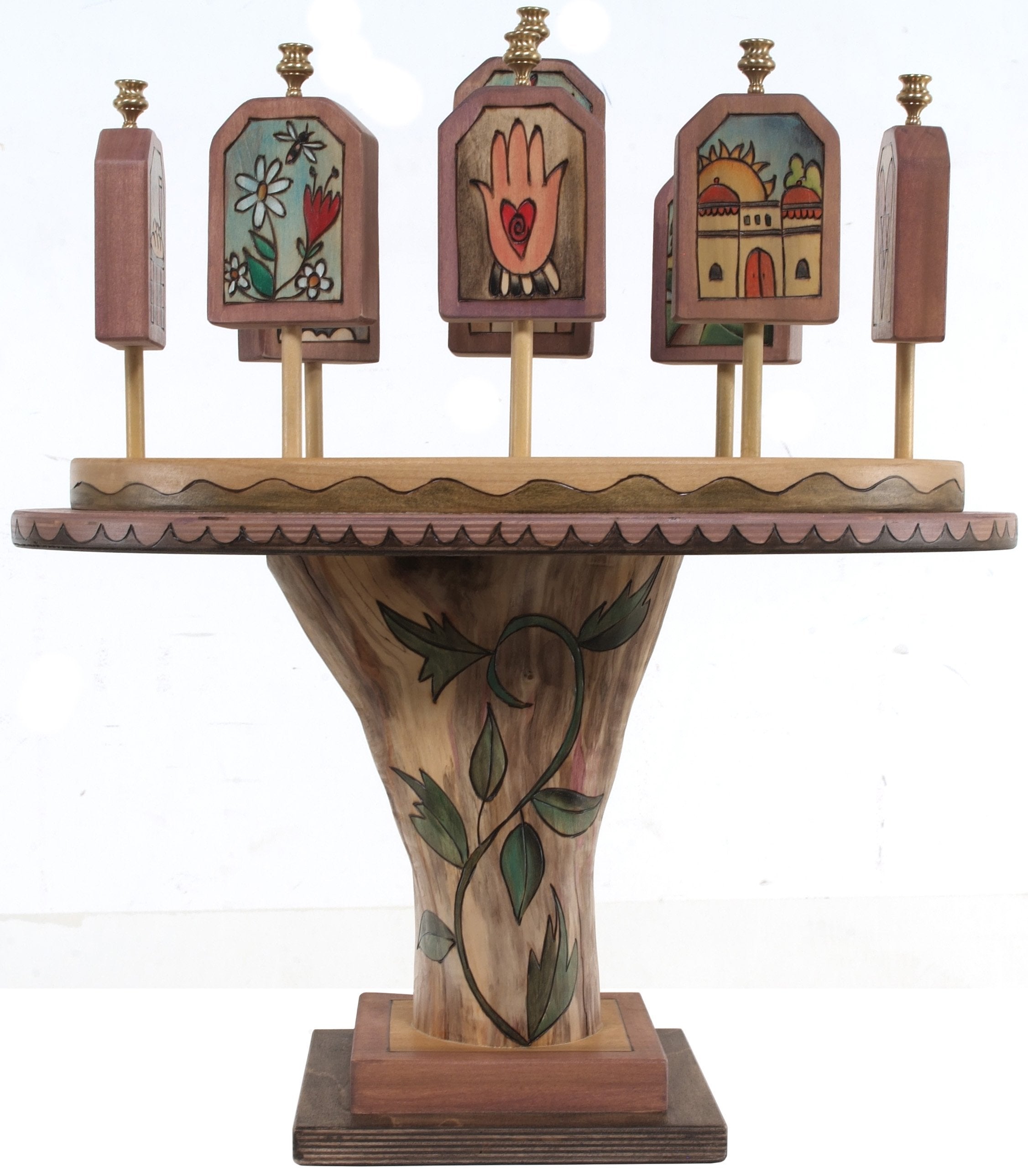 Tablet Menorah –  Lovely 3D folk art menorah