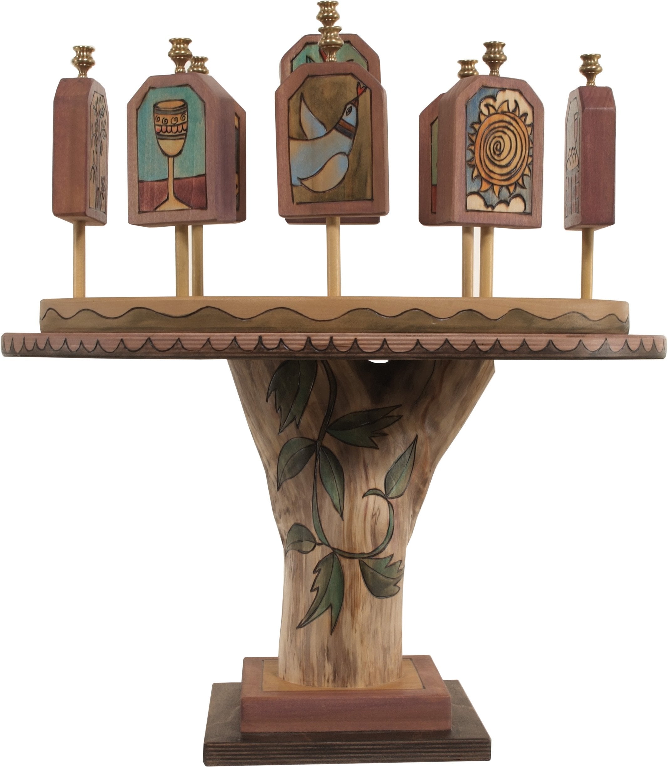 Tablet Menorah –  Lovely 3D folk art menorah