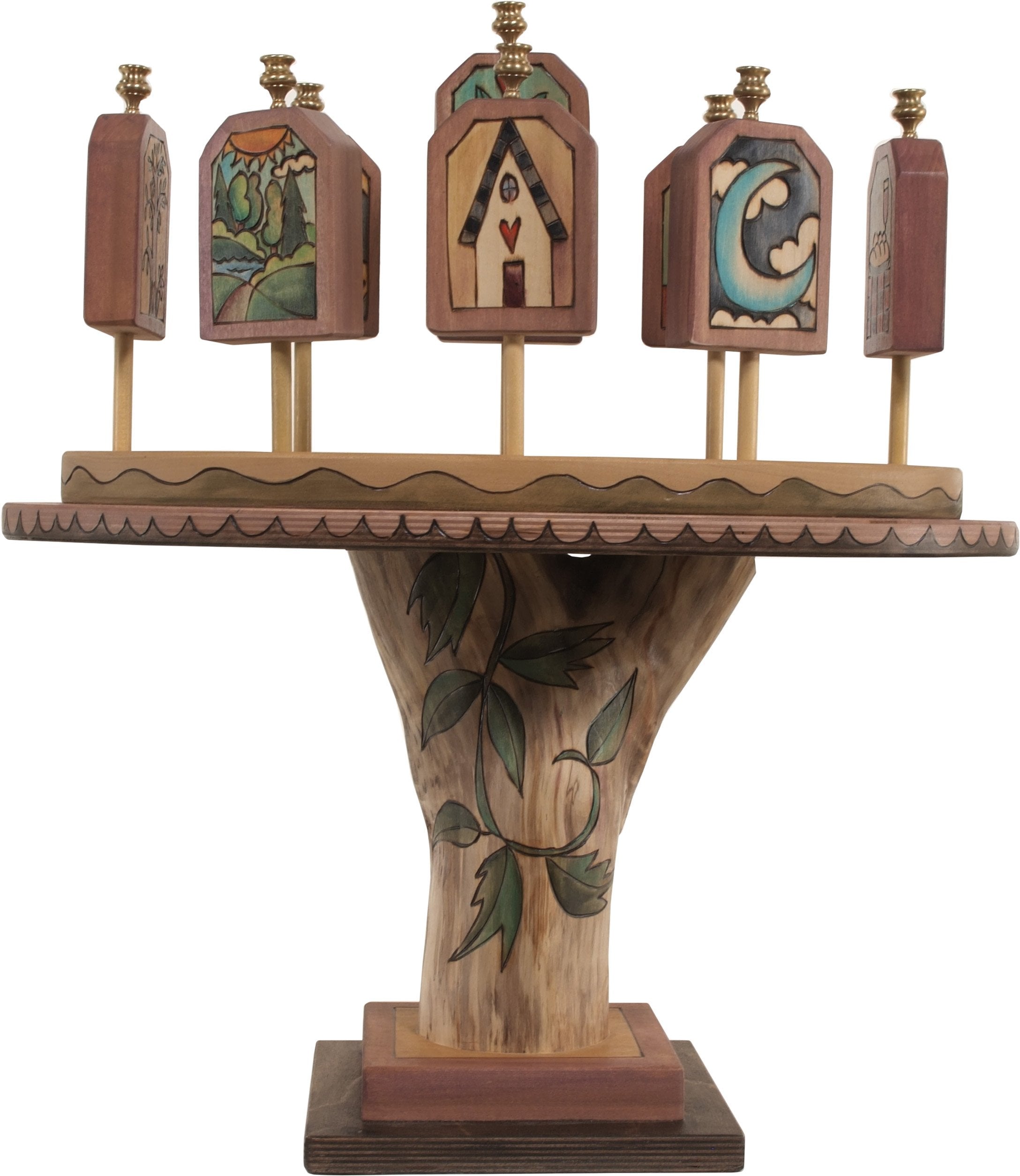 Tablet Menorah –  Lovely 3D folk art menorah