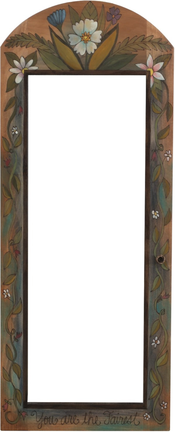 Jewelry Cabinet –  "Memories" jewelry cabinet with beautiful flower and vine motif