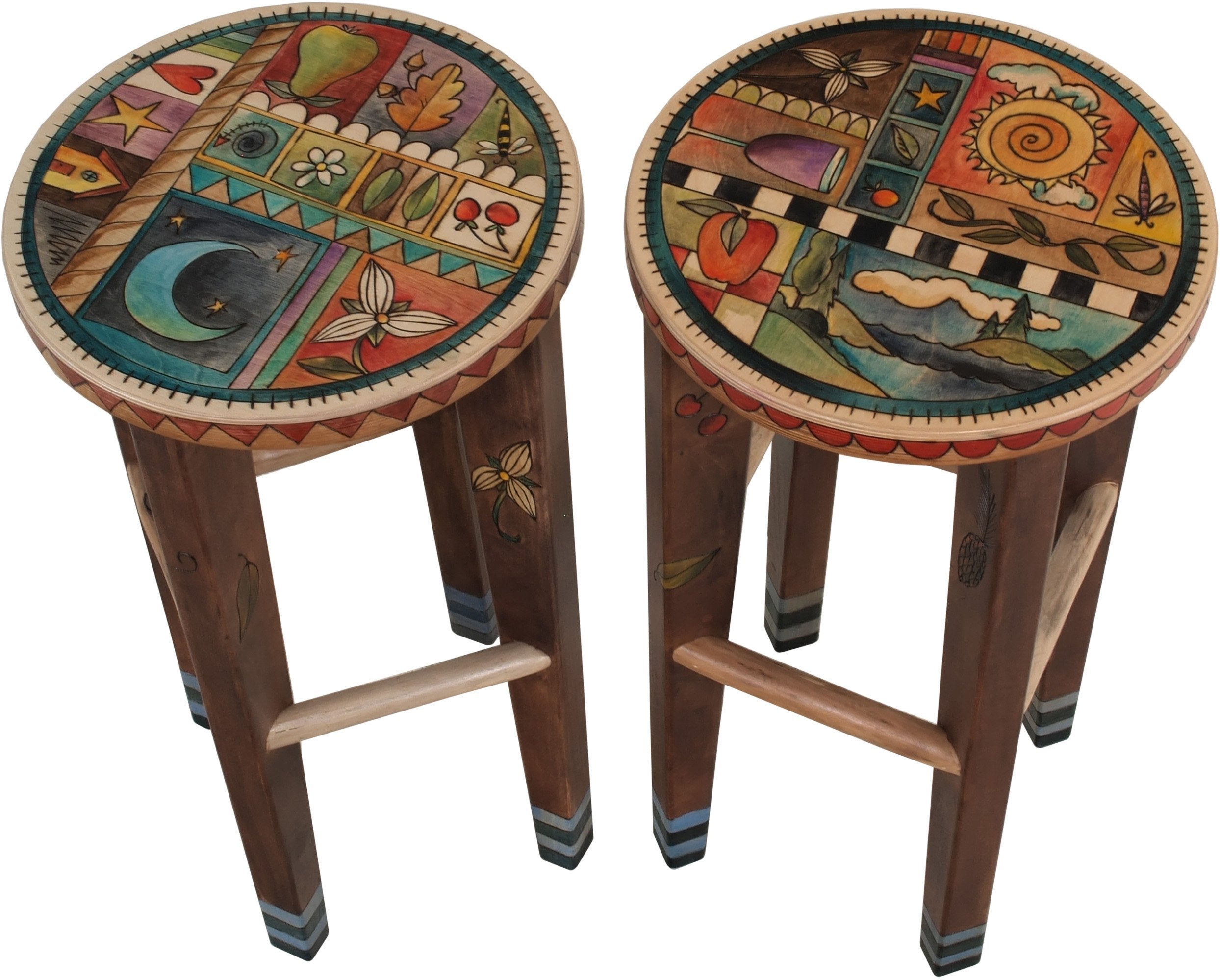 Round Stool Set S310725 | Sticks Handmade