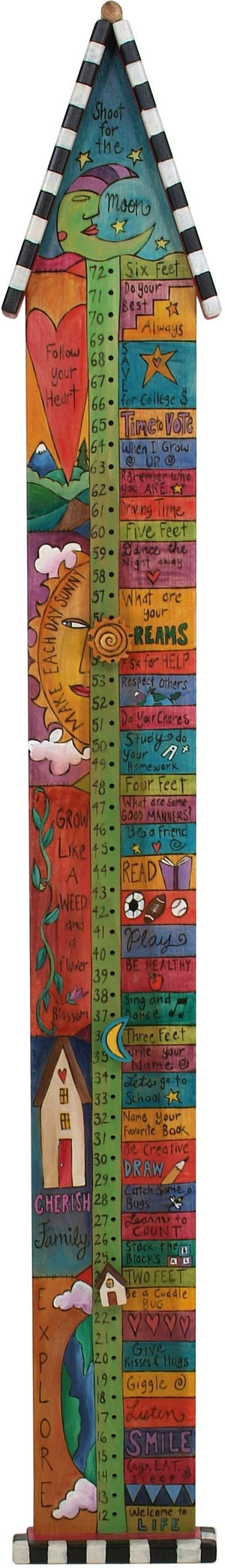 Growth Chart with Pegs –  "Make Each Day Count" growth chart with pegs with mister moon motif