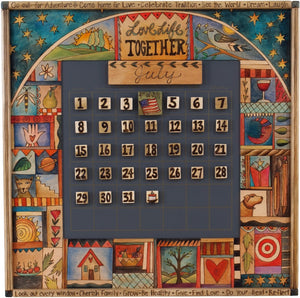 Large Perpetual Calendar –  "Love Life Together" perpetual calendar with starry sky motif