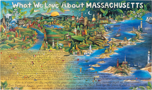 WWLA Massachusetts Plaque –  "What We Love About Massachusetts" plaque with beautiful scenes of Massachusetts motif