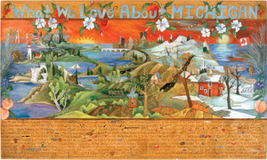WWLA Michigan Lithograph –  "What We Love About Michigan" lithograph with beautiful scenes of Michigan through the four seasons motif