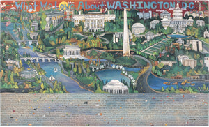 WWLA Washington DC Lithograph –  "What We Love About Washington DC" lithograph with beautiful scenes of the National Mall motif
