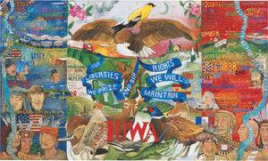 Iowa Flag Lithograph –  Detailed litho print honoring the state of Iowa and the Iowa Flag