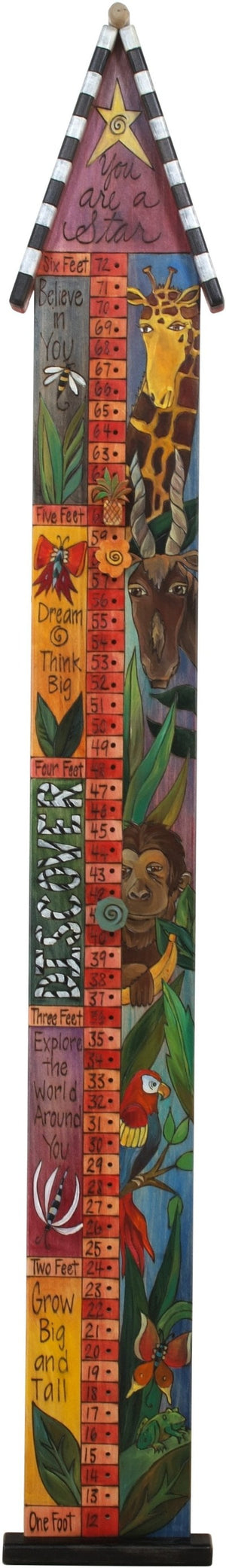 Growth Chart with Pegs –  "You are a Star" growth chart with pegs with safari animal motif