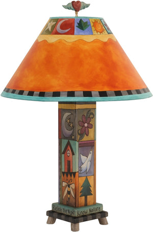 Box Table Lamp –  Contemporary and eclectic table lamp with colorful elements and block icons