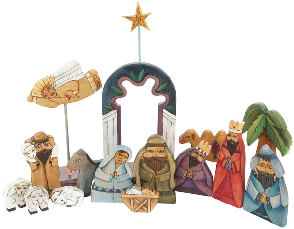 Large Nativity –  Large Nativity with dark blue accents