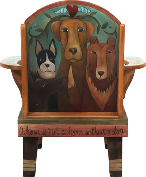Friedrich's Chair and Matching Ottoman –  "A House is not a Home without a Dog" Friedrich's chair with ottoman with dogs motif