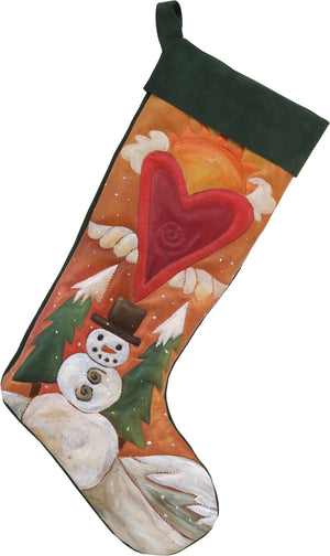 Leather Stocking –  Beautiful, warm and happy winter snowman motif
