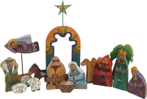 Large Nativity –  Large Nativity with orange/blue accents
