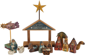 Small Nativity –  "Upon a Midnight Clear" nativity with blue roof