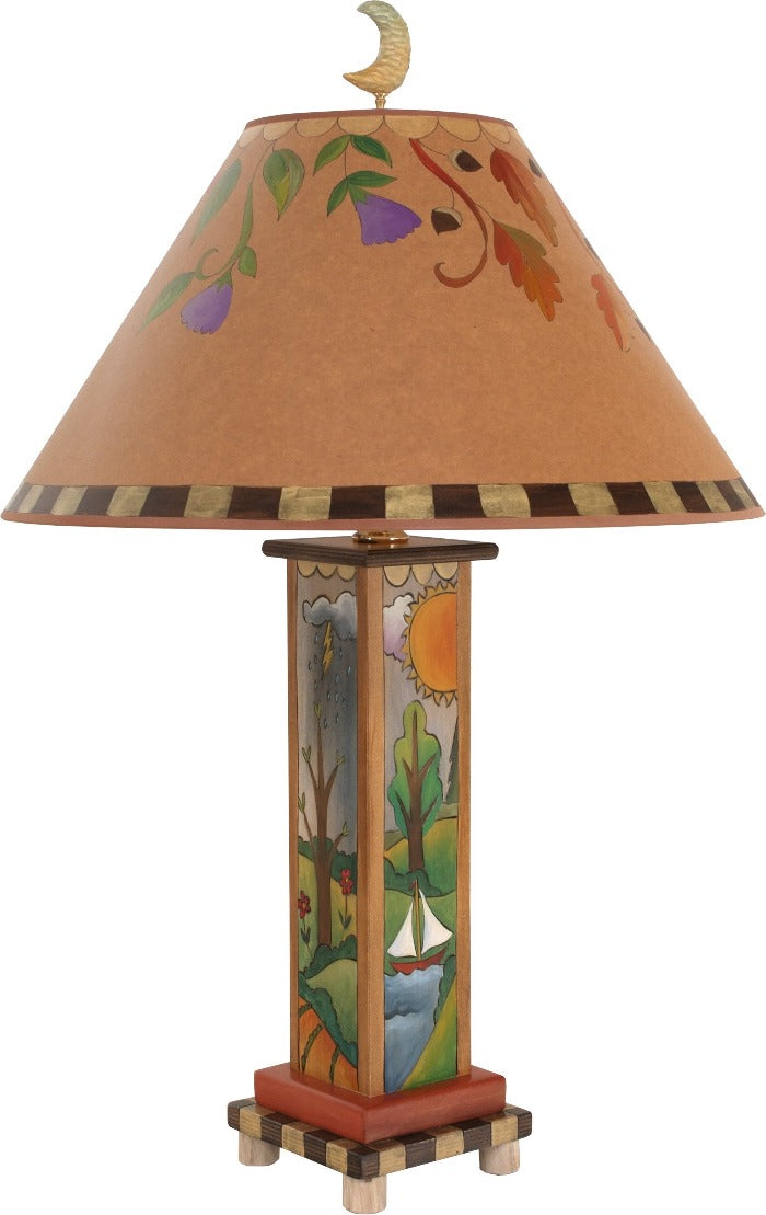 Box Table Lamp –  Elegant and neutral color palette table lamp with four seasons landscape