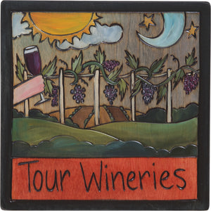 7"x7" Plaque –  "Tour Wineries" vineyard plaque motif