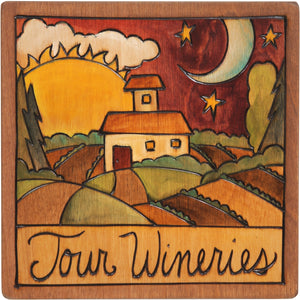 7"x7" Plaque –  "Tour Wineries" vineyard plaque motif