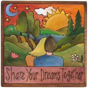 7"x7" Plaque –  "Share your dreams together" couple in love motif
