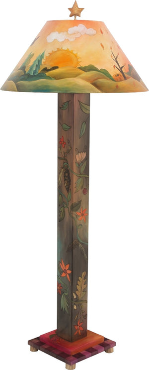 Box Floor Lamp –  Beautiful four seasons floor lamp featuring floral and vine motifs