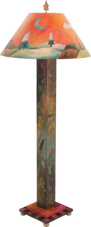 Box Floor Lamp –  Beautiful four seasons floor lamp featuring floral and vine motifs