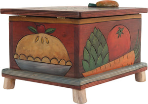Recipe Box – "Recipes" box with a harvest of fruit and vegetables in a rich, warm color palette