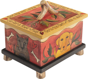 Pet Treat Box – A warm-toned heart themed dog treat box for the pups you love