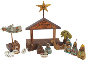 Small Nativity –  "Upon a Midnight Clear" nativity with red roof