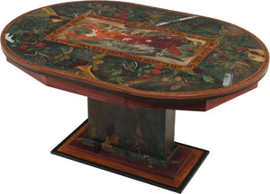 Oval Dining Table –  Handsome dining table with rich Judaica symbolism