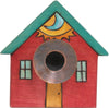 House-Shaped Candle Holder –  House-shaped candle holder with sun and moon motif