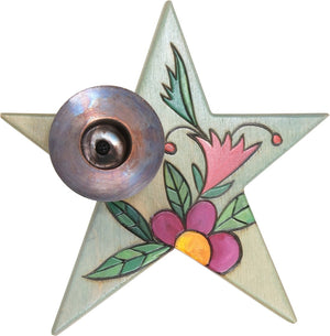 Star-Shaped Candle Holder –  Lovely little star-shaped candle holder with floral motif