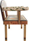 Loveseat –  Ornate loveseat bench with landscape painting, sun and moon and floral motifs