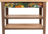 Kitchen Island –  Colorful and beautiful kitchen island with meal and drink motifs and two drawers for storage