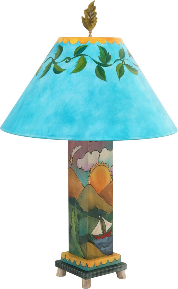 Box Table Lamp –  Landscape themed colorful and contemporary table lamp