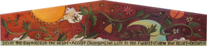 Door Topper –  Beautiful door topper with vines, flowers and sun and moon motif in rich hues