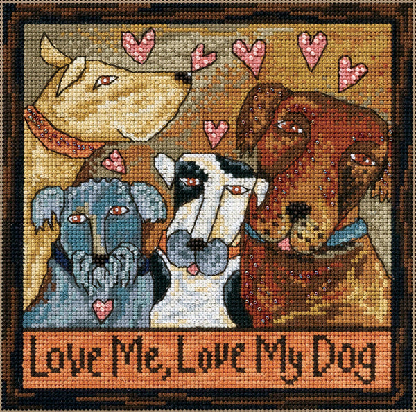 "Love Me Love My Dog" Cross Stitch Kit