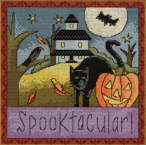 "Spooktacular!" whimsy Halloween theme stitch kit