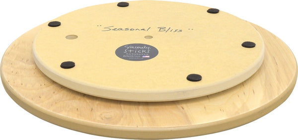 "Seasonal Bliss" Lazy Susan – Beautiful four seasons landscape encircled seasonal vine back view