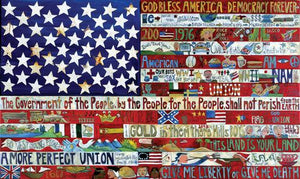 American Flag Poster –  Large poster with American motifs to honor the United States