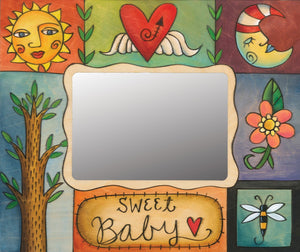 "Sweet Baby" Picture Frame – Colorful and eclectic artisan printed picture frame, "Sweet Baby" front view