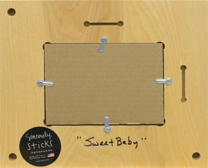 "Sweet Baby" Picture Frame – Colorful and eclectic artisan printed picture frame, "Sweet Baby" back view